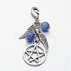 Tibetan Style Natural Gemstone Pendants HJEW-JM00222-2