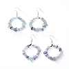 Natural Fluorite Dangle Earrings EJEW-E255-D04-1