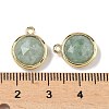Natural Green Aventurine Faceted Flat Round Charms G-U028-03G-08-3