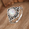 Alloy with Plastic Imitation Opal Finger Rings FS-WG4C942-02-2
