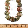 Natural Unakite Nuggets Beaded Necklaces for Women Men NJEW-K388-01U-5