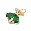 Brass Pave Cubic Zirconia Charms LS-KK-Q096-14B-G-2