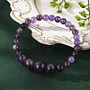 Natural Amethyst Graduated Beads Necklaces and Bracelets Jewelry Sets SJEW-L132-01-3