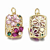 Brass Micro Pave Cubic Zirconia Pendants LS-ZIRC-Q200-010-NF-2