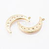 Brass Micro Pave Clear Cubic Zirconia Pendants KK-N232-150-NF-2