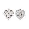 Non-Tarnish 316 Stainless Steel Charms STAS-C096-12D-P-1