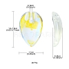 Electroplated Transparent Glass Pendants GLAA-YW0003-13-3