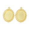 Tibetan Style Oval Alloy Pendant Cabochon Settings TIBEP-Q054-44G-NR-2