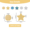 DICOSMETIC 24Pcs 6 Styles 304 Stainless Steel Connector Charms STAS-DC0014-28-2