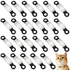 24Pcs Silicone & 201 Stainless Steel Curved Rectangle Connector Charms STAS-BC0004-12B-1