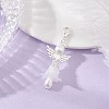Frosted Acrylic & Glass Pearl Flower Angel Pendant Decorations HJEW-JM03490-01-1