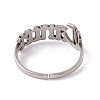 304 Stainless Steel Constellation Open Cuff Ring for Women RJEW-C035-01J-P-3