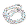 Electroplate Transparent Glass Beads Strands EGLA-G037-12A-FR01-2