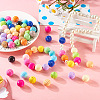 48Pcs 16 Colors Baking Paint Acrylic Beads MACR-TA0001-44-7