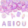 50Pcs 5 Styles UV Plating Rainbow Iridescent Acrylic Beads OACR-TA0004-67F-1
