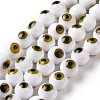 Handmade Evil Eye Lampwork Round Bead Strands LAMP-L055-10mm-32-1