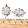 Natural Rose Quartz Faceted Oval Connector Charms G-G181-06P-10-3