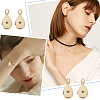 12Pcs Brass Micro Pave Clear Cubic Zirconia Pendants ZIRC-BBC0003-70-6