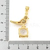 Rack Plating Brass Micro Pave Clear Cubic Zirconia Pendants ZIRC-L100-153G-01-3