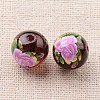 Flower Picture Printed Glass Round Beads GLAA-J088-12mm-A-3