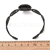 304 Stainless Steel Coffee Bean Chain Cuff Bracelet Blanks with Flat Round Bezel Settings SA-CBA4160-02C-EB-3