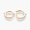 Brass Micro Pave Cubic Zirconia Huggie Hoop Earring Findings LS-KK-O112-13LG-2
