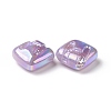 Rainbow Iridescent Plating Acrylic Beads OACR-A010-06A-2