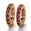 Brass Micro Pave Cubic Zirconia Rondelle European Beads KK-B028-18G-3