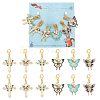 Butterfly & Rose & Cross Pendant Stitch Markers HJEW-AB00506-1