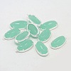 Silver Color Plated Brass Glass Pendants GLAA-J047-06S-1