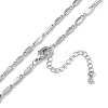 Rack Plating Brass Oval Link Chain Necklaces for Women NJEW-K382-16B-P-2