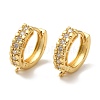 Rack Plating Brass Micro Pave Clear Cubic Zirconia Hoop Earrings Finding EJEW-B062-12G-1