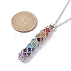 Natural Mixed Gemstone Chakra Theme Necklace NJEW-JN04576-01-5