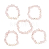 5Pcs 5 Style Natural Mixed Gemstone Chips Stretch Bracelets Set BJEW-JB09551-2