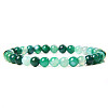Natural Striped Agate/Banded Agate Round Beaded Stretch Bracelet LS-SF8562-4-1