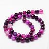 Natural Striped Agate/Banded Agate Bead Strands G-K155-A-4mm-02-4