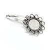 Alloy Snap Hair Clip with Blank Round Trays PW-WG38295-13-1