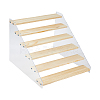 Rectangle Acrylic with Wood Minifigures Organizer Display Risers ODIS-WH0038-102D-1