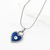 304 Stainless Steel Enamel Evil Eye Heart Pendant Necklaces for Men Women SQ7130-3-1