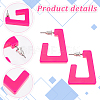   4 Pairs 4 Colors Acrylic Trapezoid Stud Earrings with 304 Stainless Steel Pins EJEW-PH0001-14-4