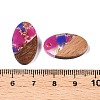 Transparent Resin and Walnut Wood Pendants RESI-T057-03G-3