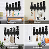 Wood & Iron Wall Mounted Hangers HJEW-WH0055-037-6