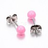 304 Stainless Steel Spray Painted Stud Earrings EJEW-H353-07-F-3