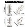 Unicraftale 4Sets 2 Style 304 Stainless Steel Slide Lock Clasps STAS-UN0035-16-3