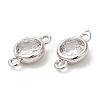 Eco-Friendly Rack Plating Brass Pave Clear Cubic Zirconia Connector Charms KK-A186-06P-3