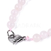 Natural Rose Quartz Round & Cone Beaded Necklaces NJEW-N064-03N-4