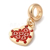 Rack Plating Alloy Light Siam Rhinestone European Dangle Charms PALLOY-S189-23G-2