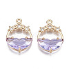 Faceted Transparent Glass Pendants GLAA-T020-18D-1