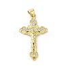 Rack Plating Brass Micro Pave Cubic Zirconia Pendants KK-C052-10B-G-1