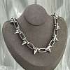 304 Stainless Steel Spike Link Chain Necklaces for Women Men NJEW-A043-02P-1